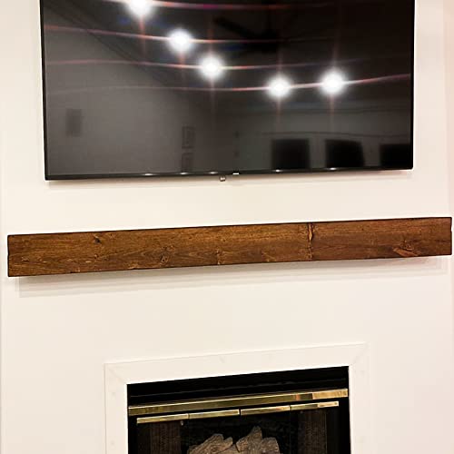 Rustic Real Wood Floating Mantle Shelf K363174