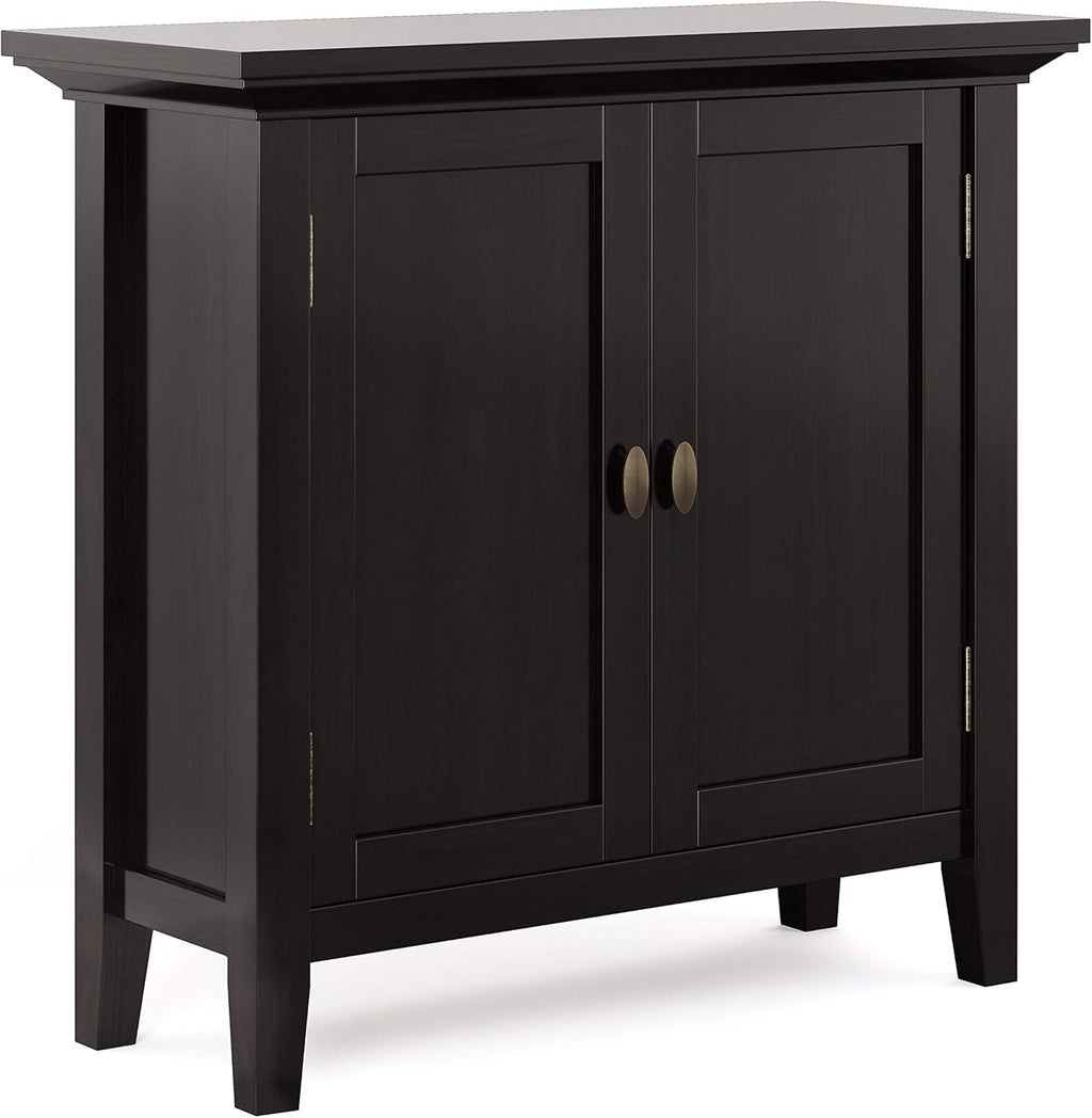 Hickory Brown Solid Wood Low Storage Cabinet with 2 Doors and 2 Adjustable Shelves J7807