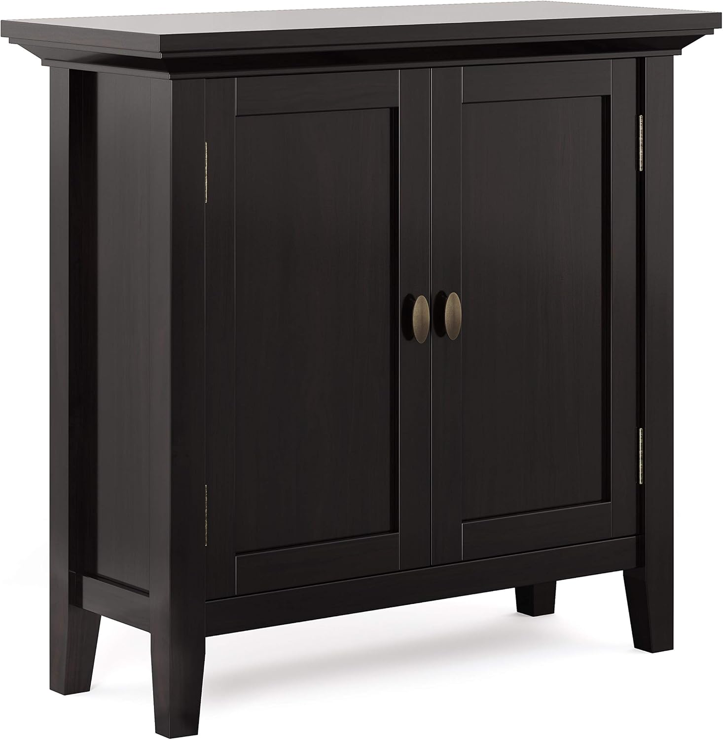 Hickory Brown Solid Wood Low Storage Cabinet with 2 Doors and 2 Adjustable Shelves J7807
