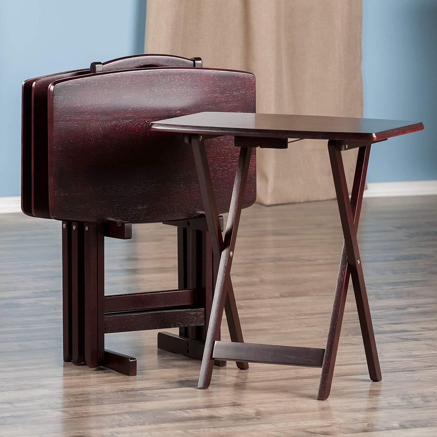 Espresso Folding Wooden Tray Table X848