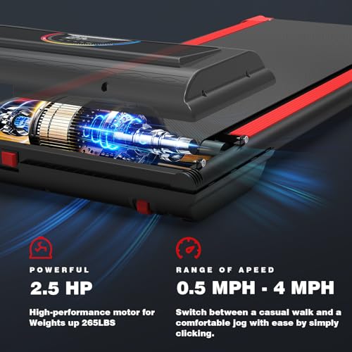 2 in 1 Walking Pad Treadmill with Remote Control 265LB Capacity E893237