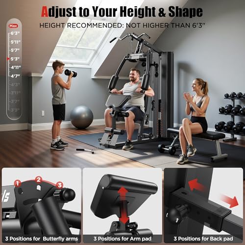 154LBS Weight Stack Multi Home Gym Station D773098