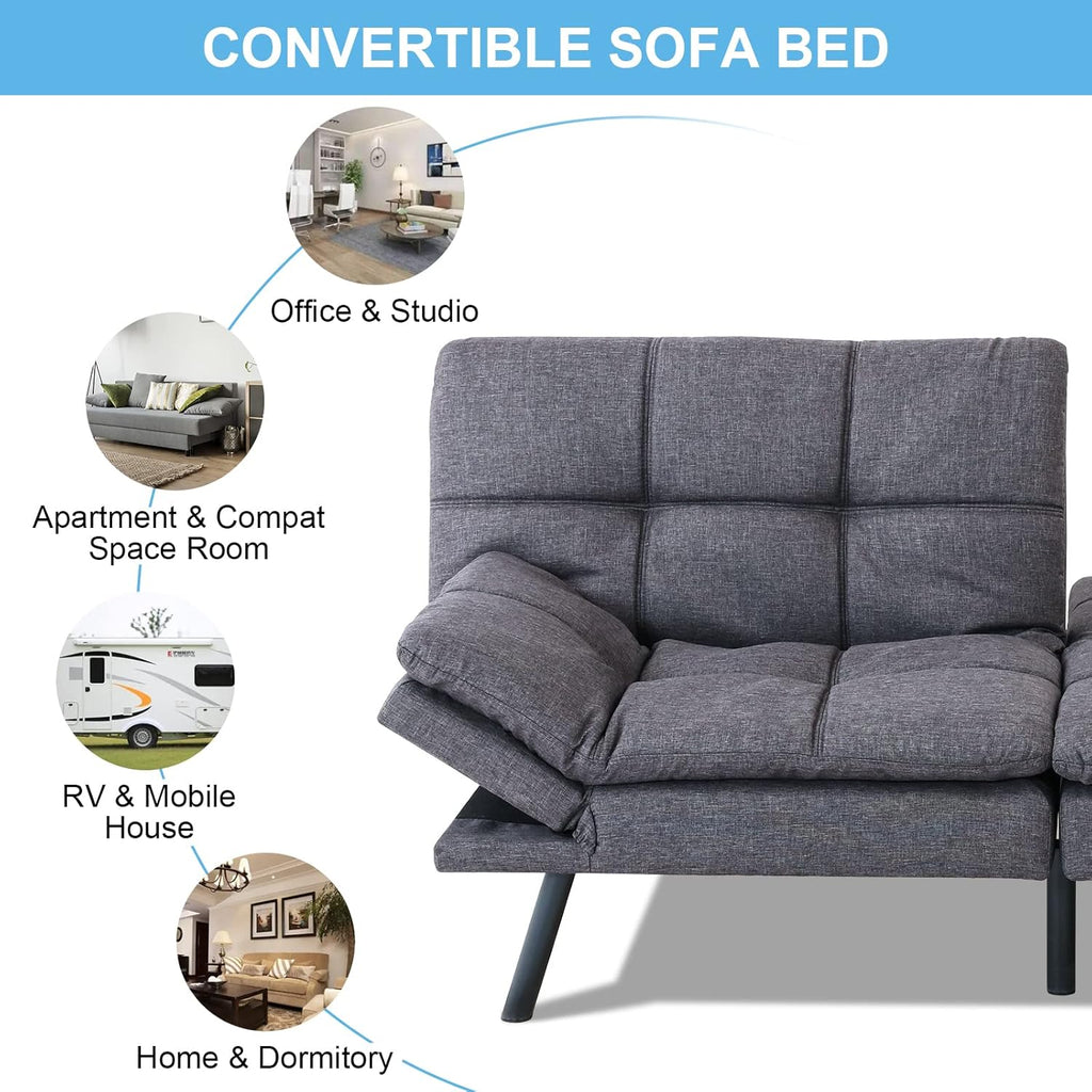 Grey Memory Foam Sleeper Sofa N394