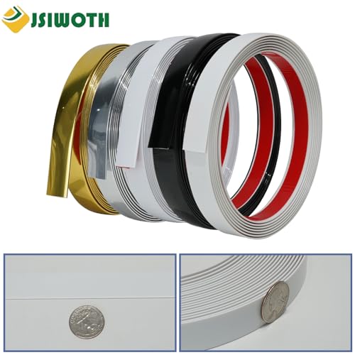 9.8Ft Peel and Stick Flexible Waterproof Wall Trim Silver C50309