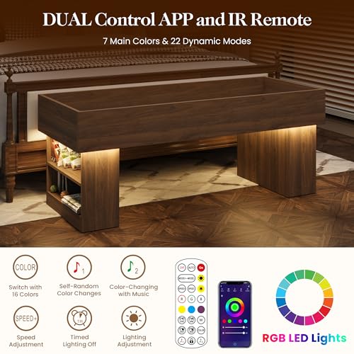 Walnut Wooden Pet Bed with 2 Cushions and Led Light H9058