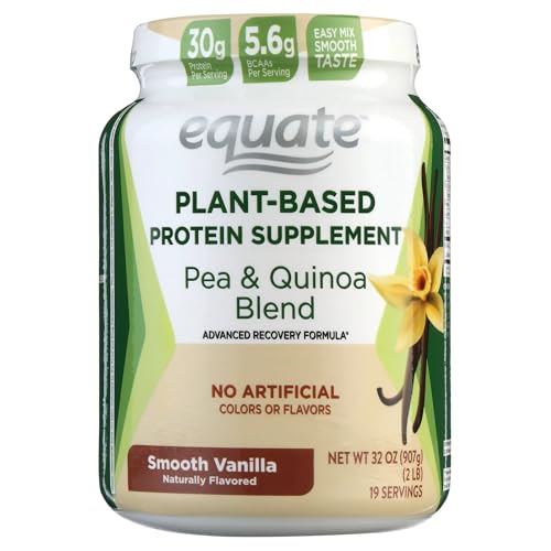 Plant-Based Protein Supplement, 2 lbs, Smooth Vanilla H913471