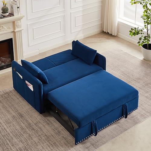 3-in-1 Velvet Sofa with Pullout Bed M408008