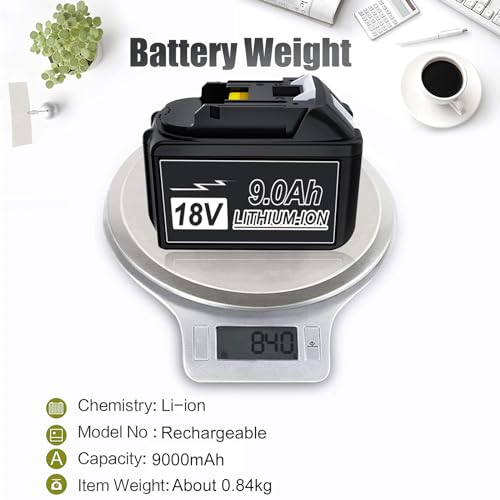 2 Packs 6000mAh 18V Battery with LED Indicator A4625