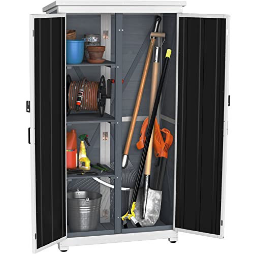 Outdoor Storage Cabinet Wood Metal Garden Shed 66" K867331