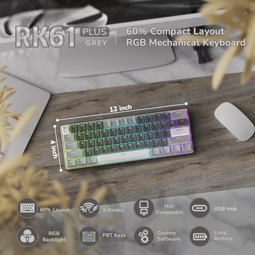60% Wireless Mechanical Gaming Keyboard with Hot Swappable RGB J3224