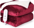 Red Flannel Electric Heated Throw Blanket 50" x 60" M1695