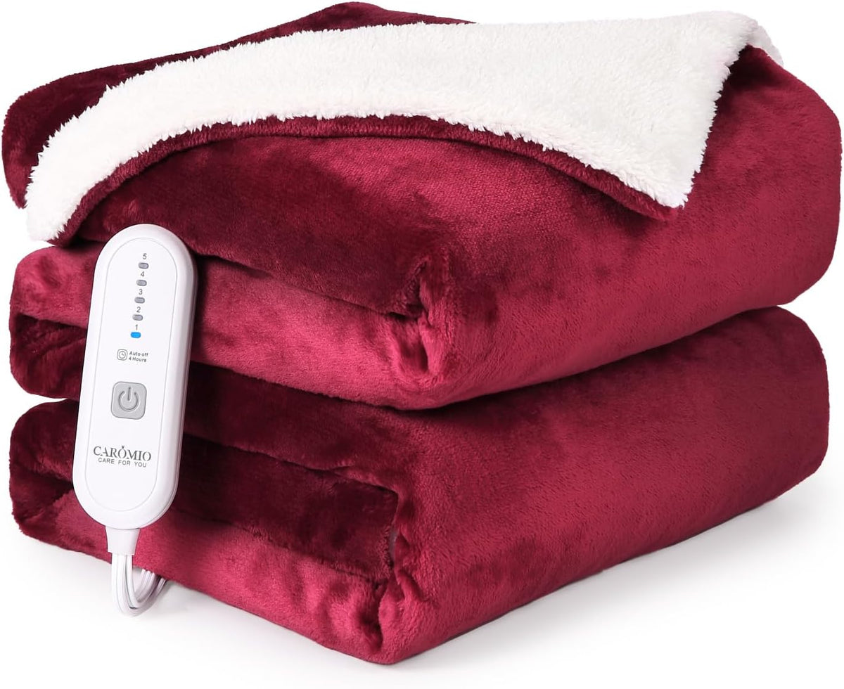 Red Flannel Electric Heated Throw Blanket 50" x 60" M1695