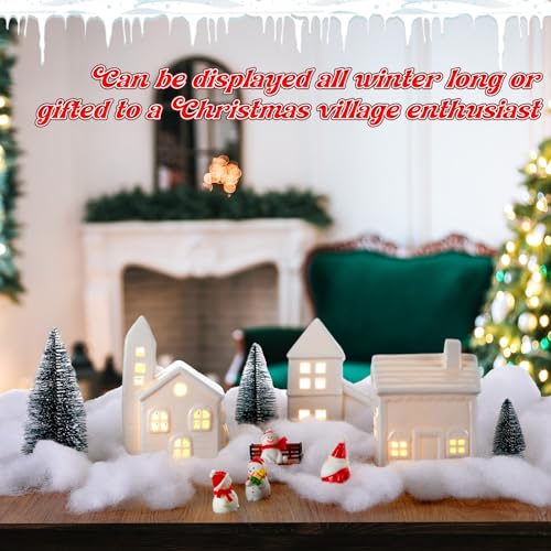29 Pcs Ceramic Christmas Village Set with LED Houses C266554
