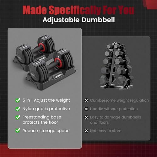 Adjustable Dumbbell 25LB Single Dumbbell Weight with Non-Slip Handle W859