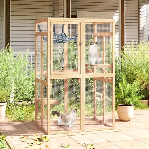 Black Wooden Cat Enclosure Z227