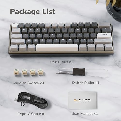 60% Wireless Mechanical Gaming Keyboard with Hot Swappable RGB J3224