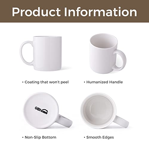 12 OZ White Ceramic Sublimation Mugs Set of 4 Y271507