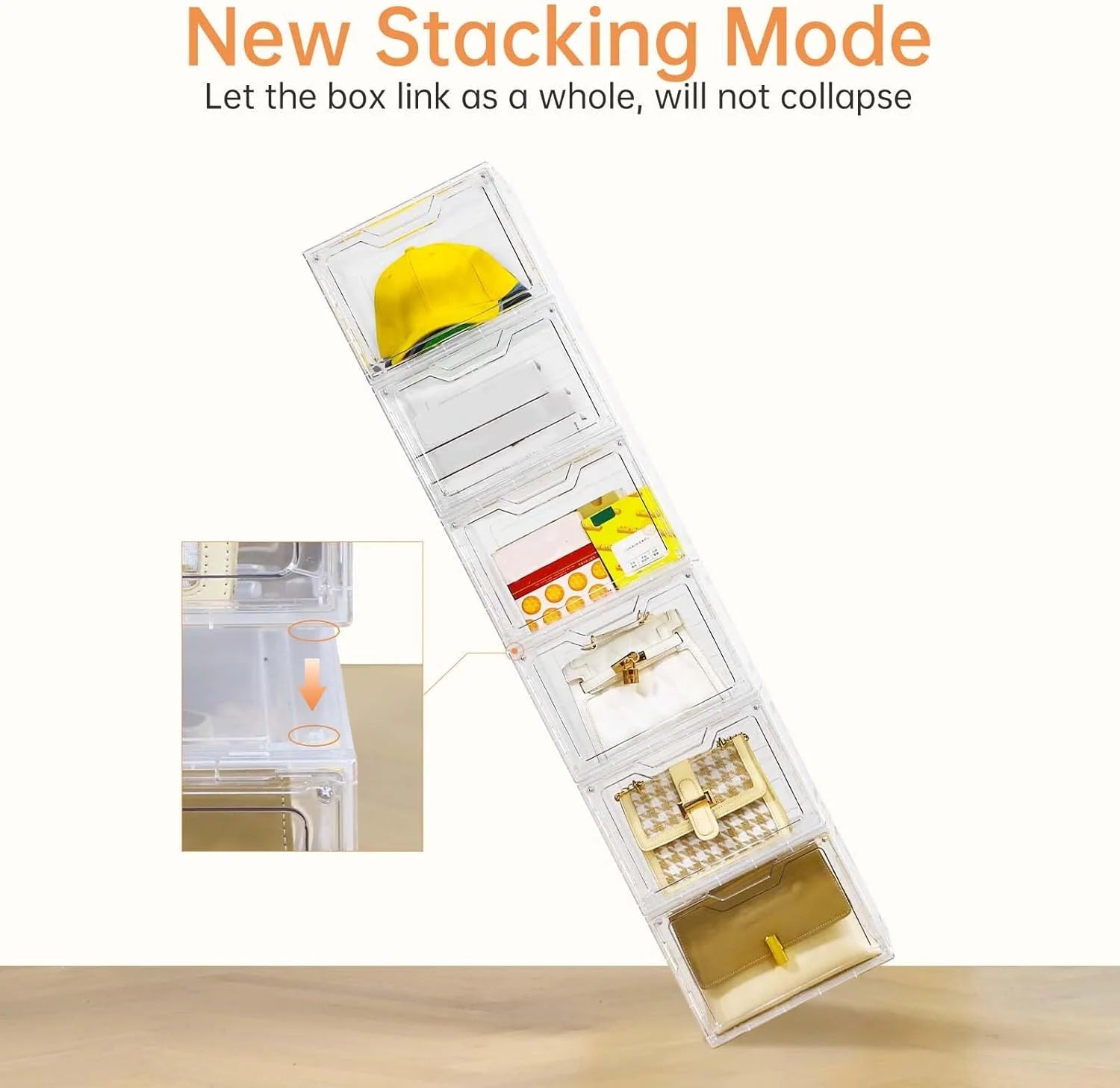 6 Pack Clear Stackable Plastic Storage Bins with Lids B545578