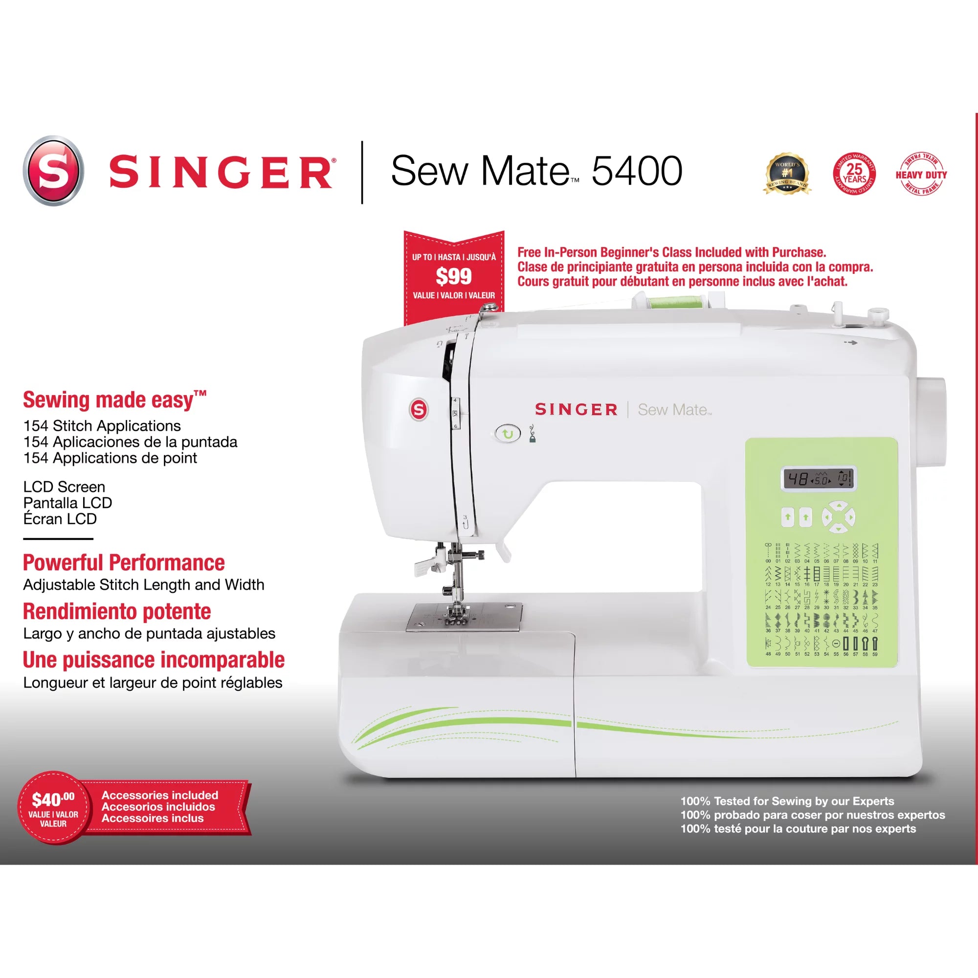 Computerized Sewing Machine with 154 Stitch Applications D753000