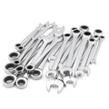 20 PC Combination Ratcheting Wrench Set Metric Standard SAE N32180