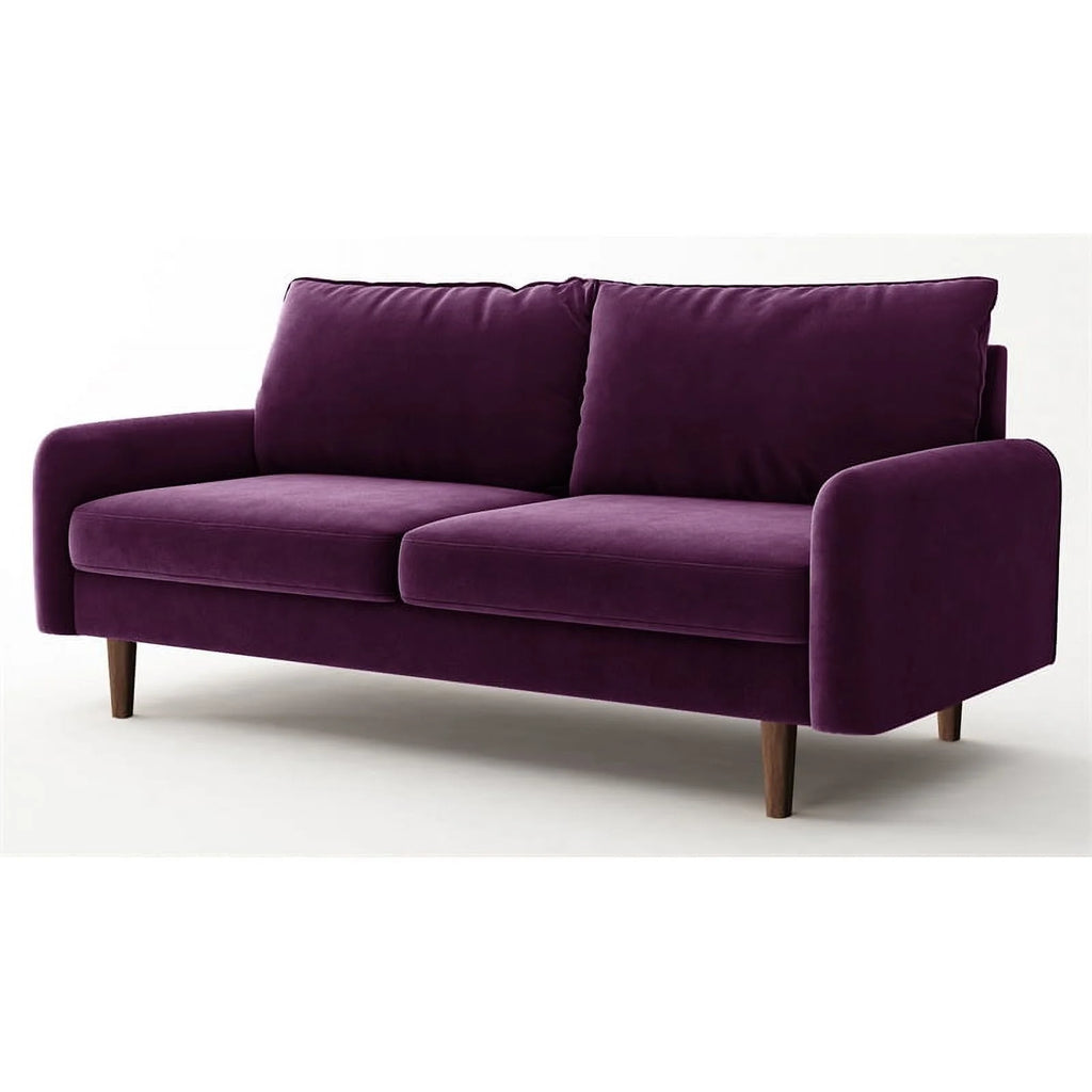 70" Upholstered Velvet Sofa in Purple J179760