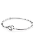 Sterling Silver Snake Chain Charm Bangle Bracelet S648