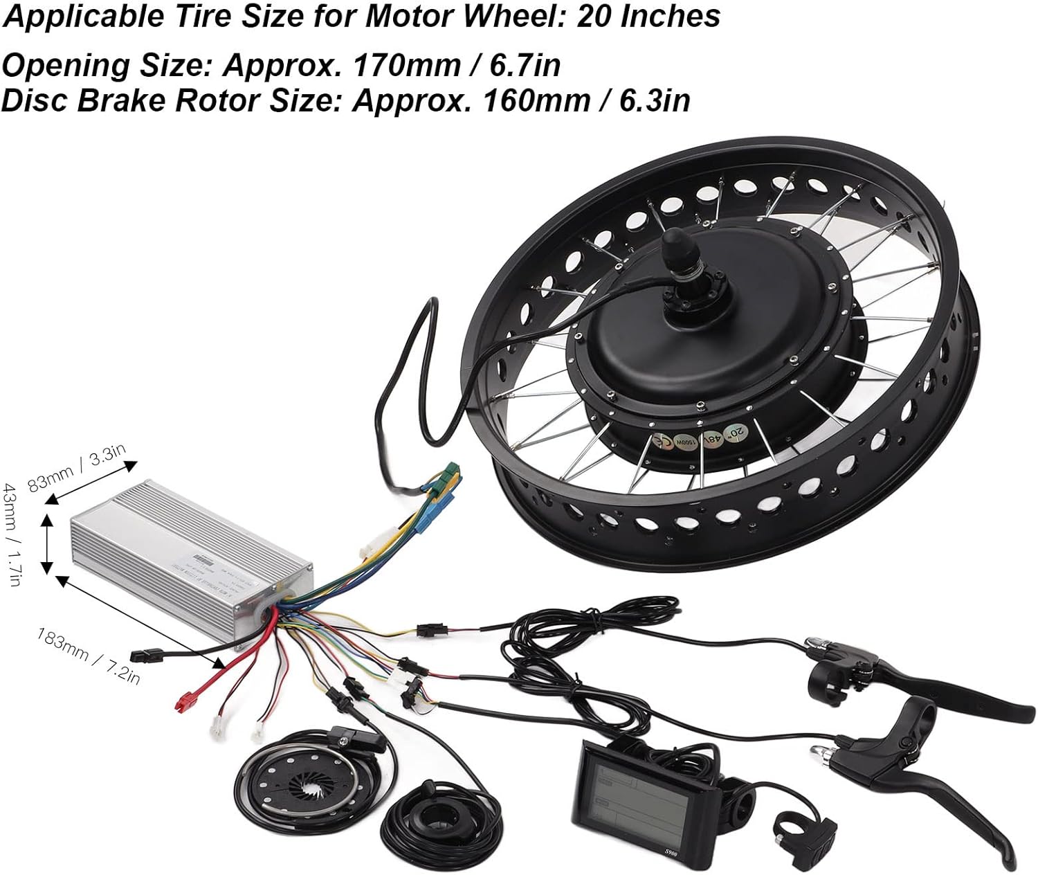 20 Inch 1500W Electric Bike Conversion Kit with Controller M779314