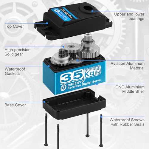 35KG High Torque Coreless Motor Servo Waterproof Metal Gear Digital Stainless Steel Gear Servo with 25T Servo Arm L87812