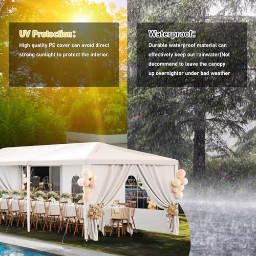 White 10x30 Heavy Duty Party Tent with 7 Removable Sidewalls N487351