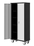 Metal Storage Cabinet 72" H with Wheels, Steel Tool Cabinet with Lock and 4 Adjustable Shelves K9948