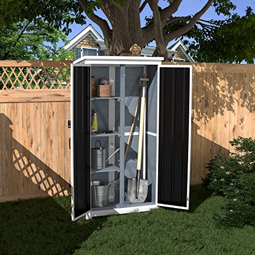 Outdoor Storage Cabinet Wood Metal Garden Shed 66" K867331