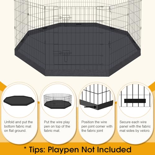 Black 8 Panel 24 Inch Pet Playpen F717