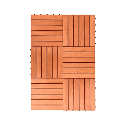 8-Slat Acacia Hardwood Interlocking Deck Tile M520
