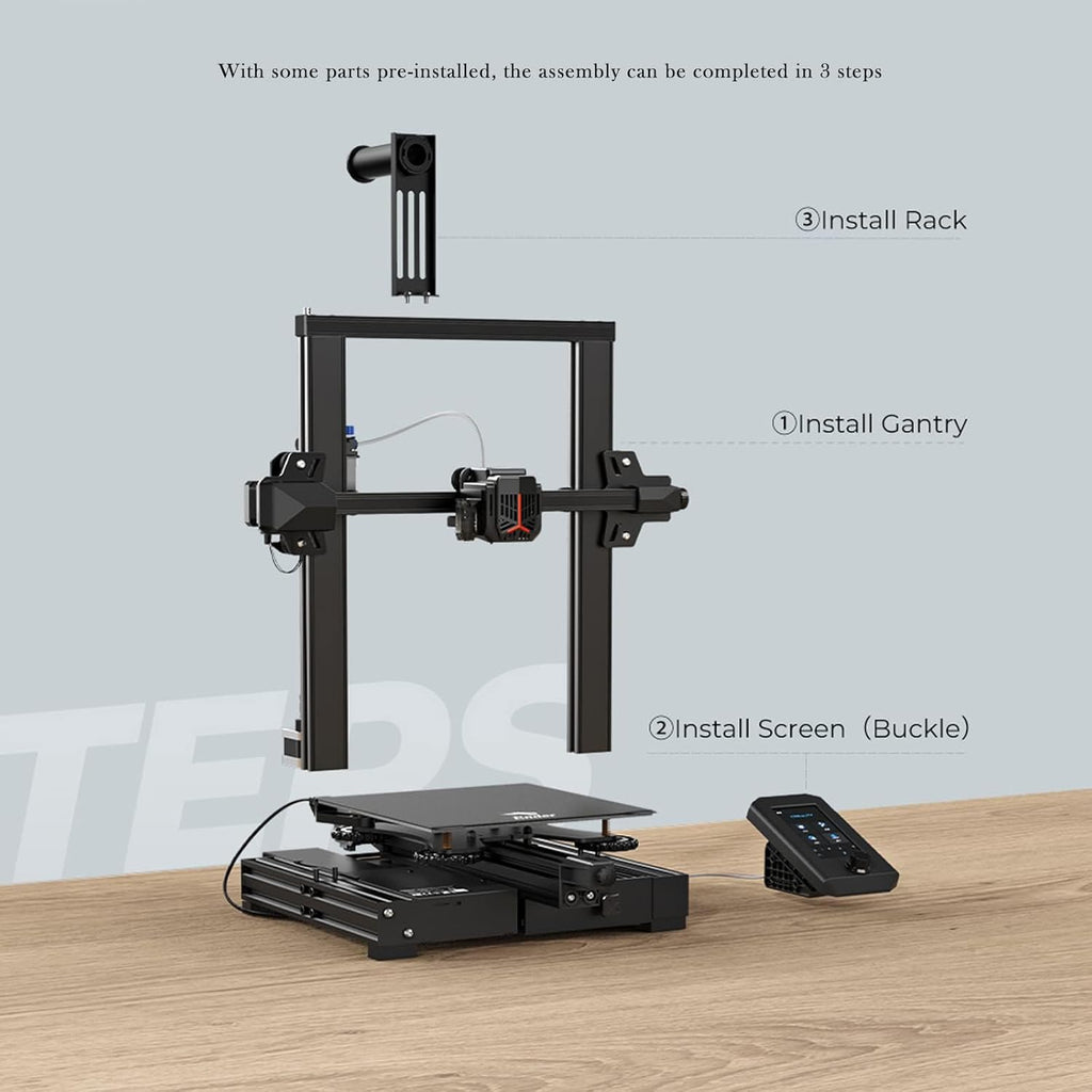 3D Printer with Auto-Leveling CR-Touch Silent Motherboard Stainless Platform Full-Metal Extruder 220x220x250mm U6075