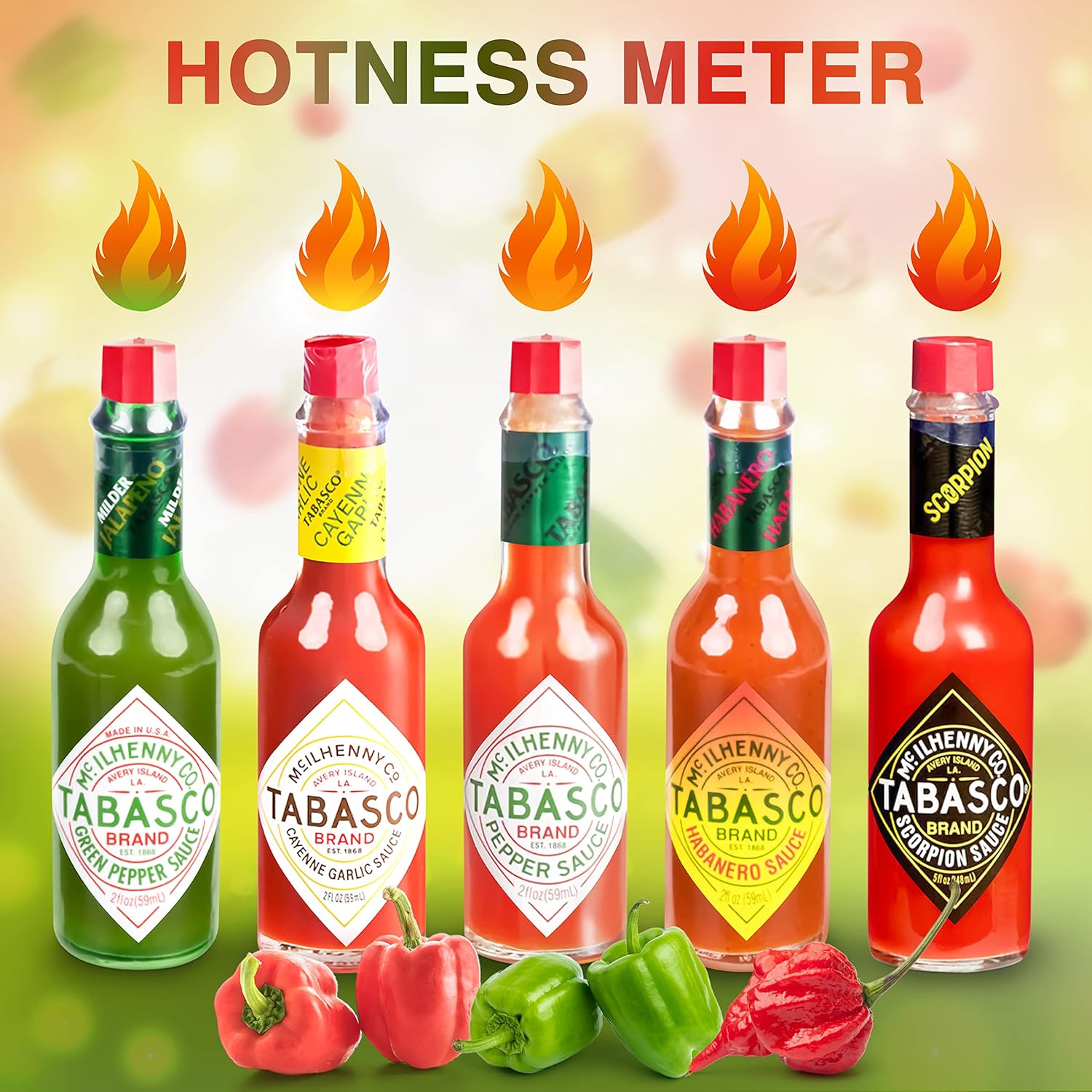 Tabasco Hot Sauce Scorpion Variety Pack 2 oz Bottles F69478