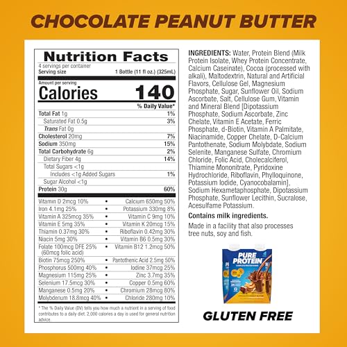 Strawberry Protein Shake, 30g Protein, 11oz Bottles, 12 Pack R9683