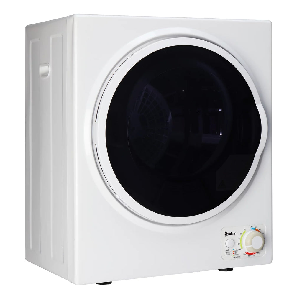 Portable 850W 1.6cu ft Front Load Electric Clothes Dryer with Stainless Steel Tub, White P164471