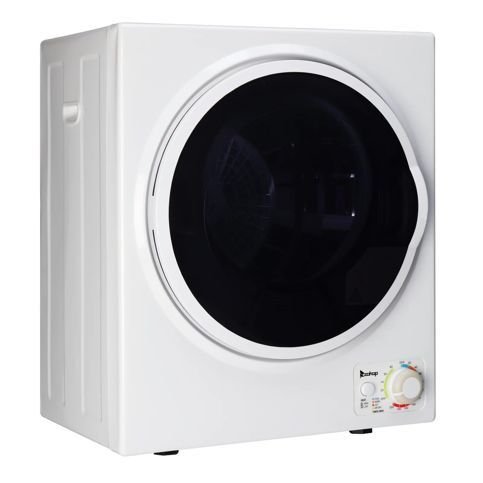Portable 850W 1.6cu ft Front Load Electric Clothes Dryer with Stainless Steel Tub, White P164471