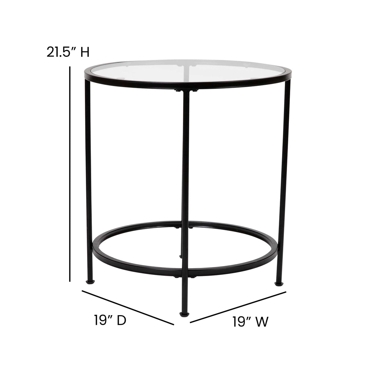 Clear Matte Black End Table V225632