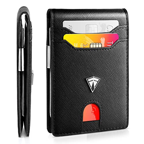 Slim RFID Blocking Front Pocket Bifold Wallets with Money Clip T5846