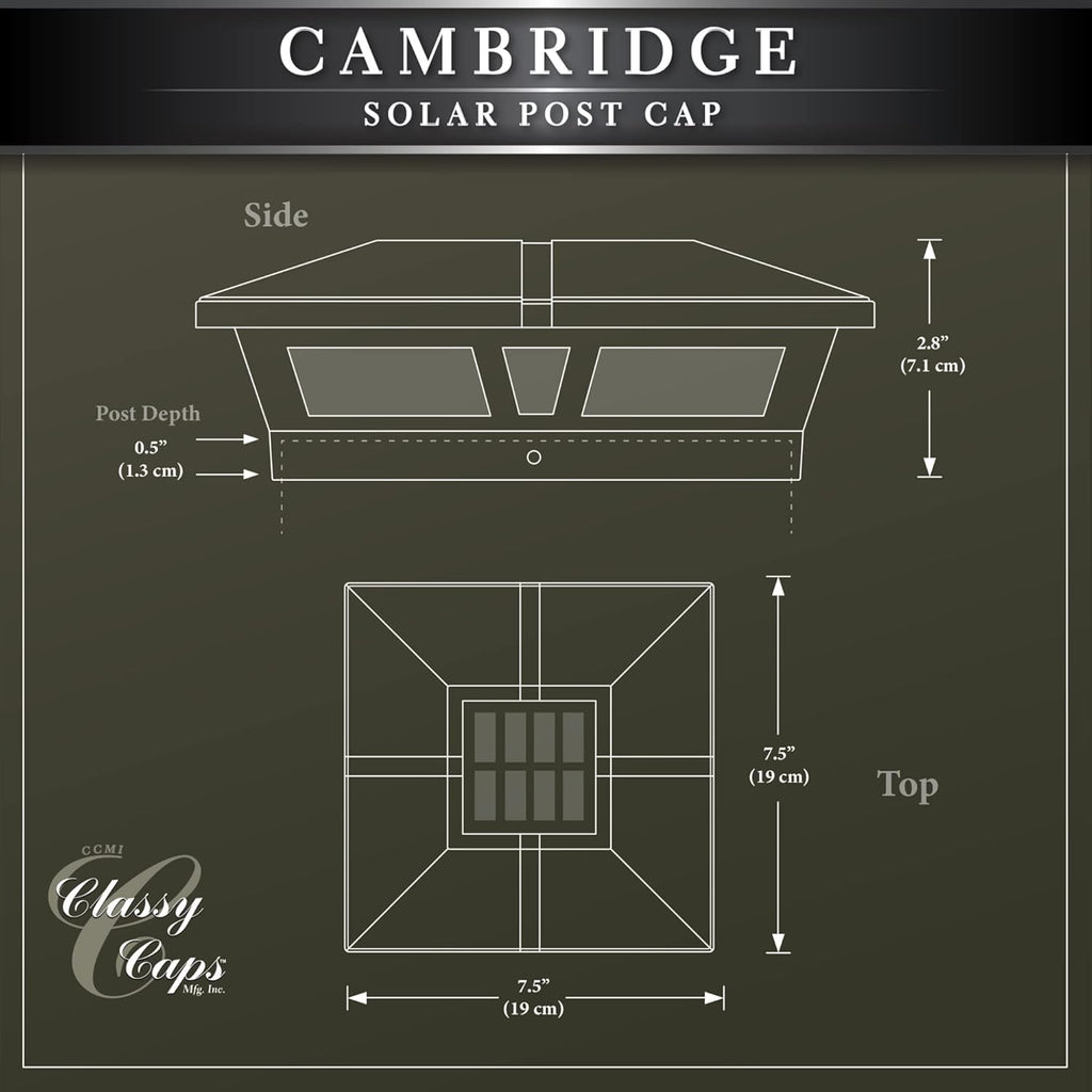 6x6 Brown Aluminum Solar Post Cap E7896