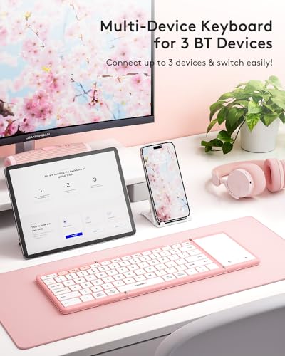 Foldable Bluetooth Keyboard with Touchpad, Black O808