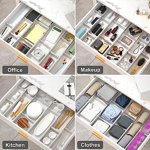 Gray Adjustable Drawer Dividers with Inserts X564809