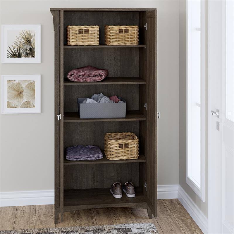 Ash Brown Tall Storage Cabinet with Doors F805