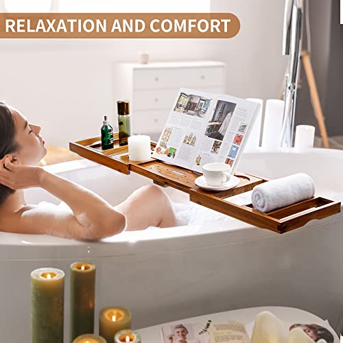 Teak Bathtub Tray with Expandable Handles C164