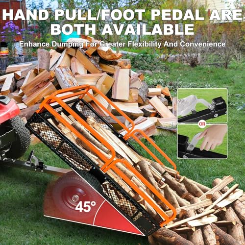 Heavy Duty Steel Dump Cart 1600LB Capacity with Dual Dumping Modes F23510