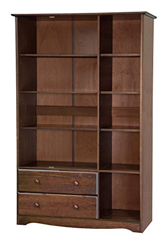 100% Solid Wood Armoire Wardrobe Closet, Java, 4 Shelves, 1 Clothing Rod, 2 Drawers, 1 Lock S495159