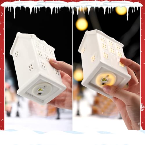 29 Pcs Ceramic Christmas Village Set with LED Houses C266554