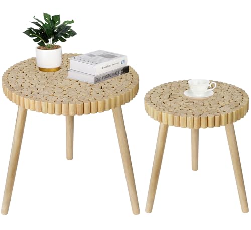 Black Small Round Rattan Side Table Z8440