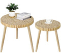 Black Small Round Rattan Side Table Z8440